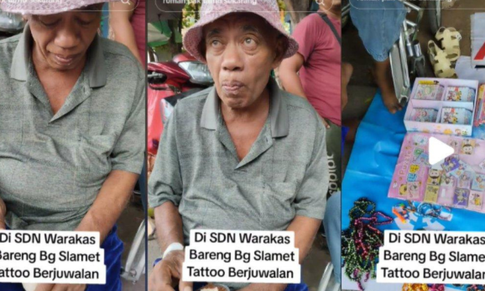 Kondisi Membaik, Pak Tarno Jualan Alat Tulis di Depan SD Bersama Istri