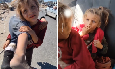 Viral! Gadis Palestina Gendong Adik yang Terluka dan Rela Berjalan 1 Jam Demi Pengobatan