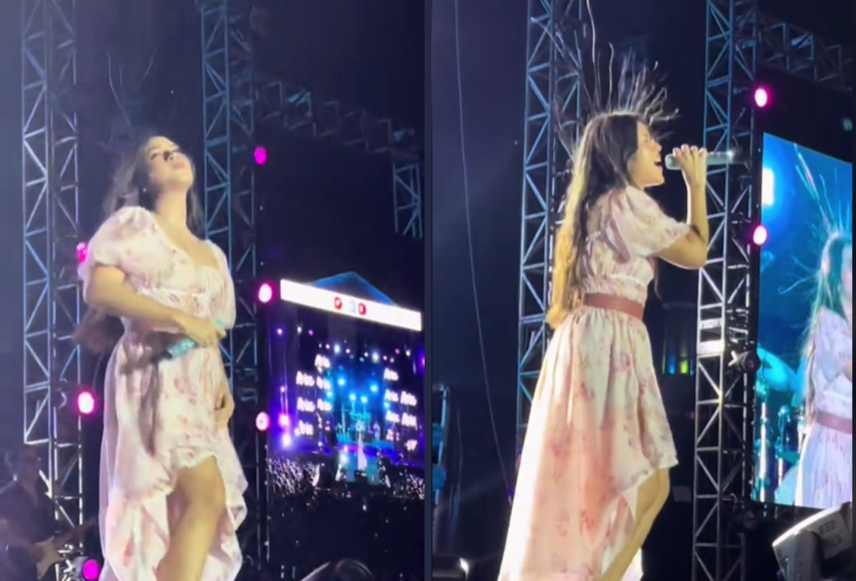 Viral! Raisa Alami Insiden Rambut 'Kesetrum' di Tengah Panggung (1)