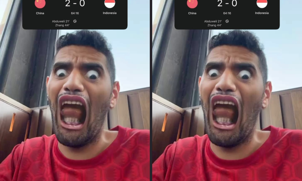 Viral Video, Selebgram Bahran Ledeki Timnas Indonesia yang Kalah dengan China