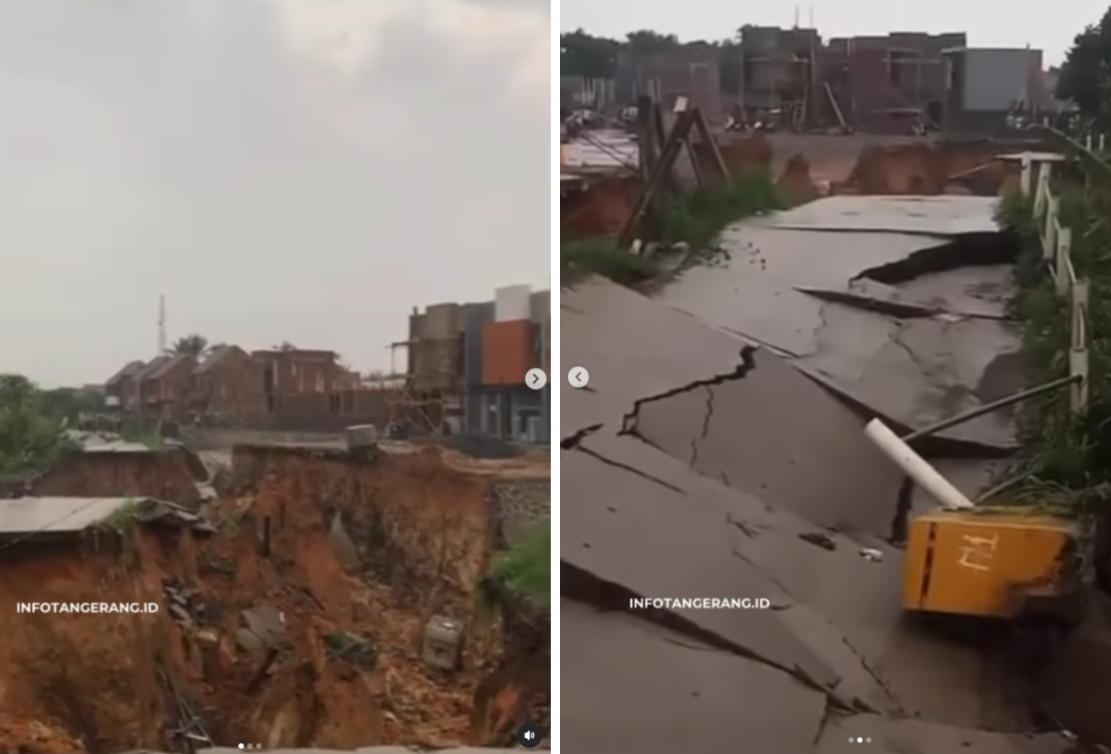Longsor Terjadi di Pagedangan, Akses Jalan Penghubung Tangerang Bogor Terputus