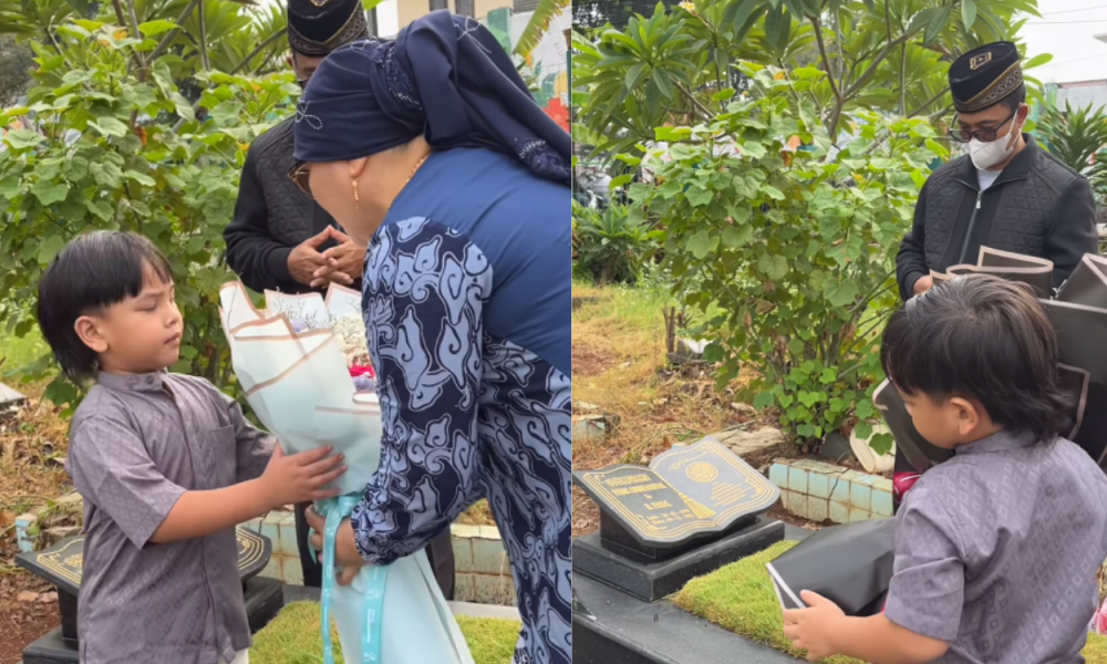 Momen Gala Sky Bawa Buket Bunga, Ziarah ke Makam Vanessa dan Bibi