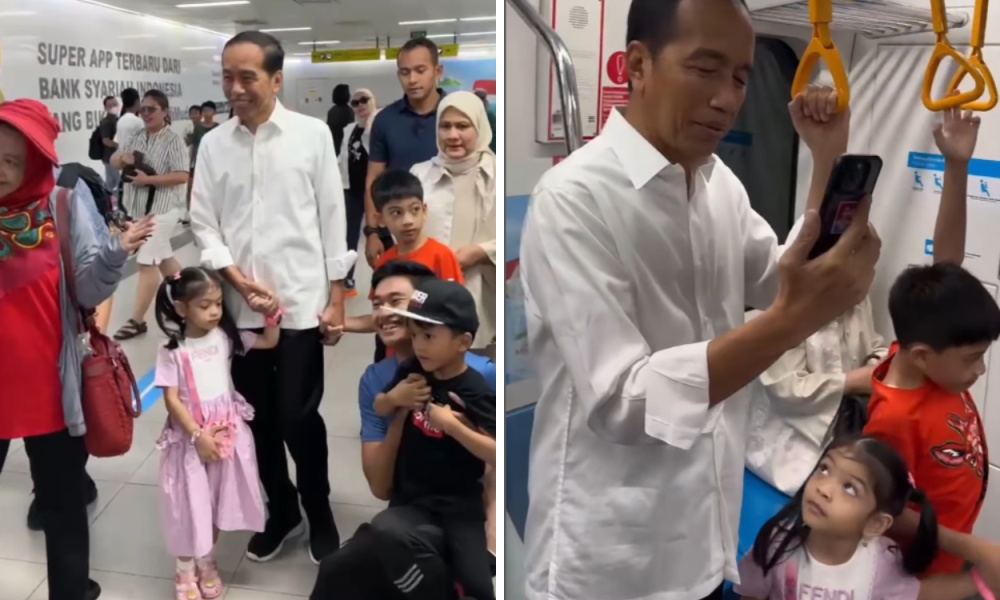 Momen Jokowi Bersama Jan Ethes dan La Lembah Naik MRT Jakarta