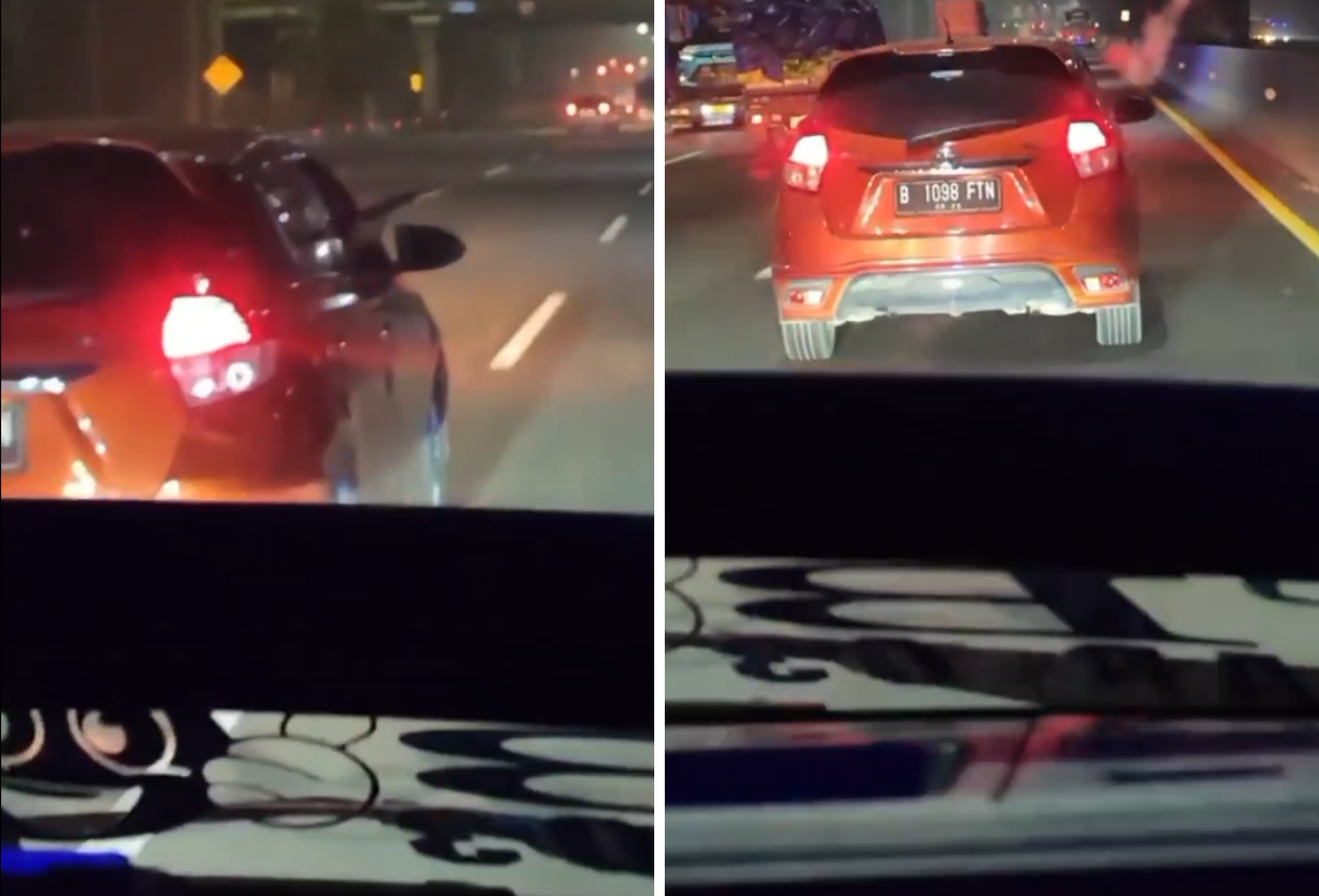 Tak Terima Disalip, Pengemudi Yaris Pamer Benda Diduga Pistol di Jalan Tol