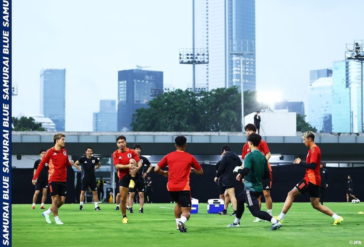 Timnas Jepang Latihan Santai di Jakarta Jelang Lawan Indonesia
