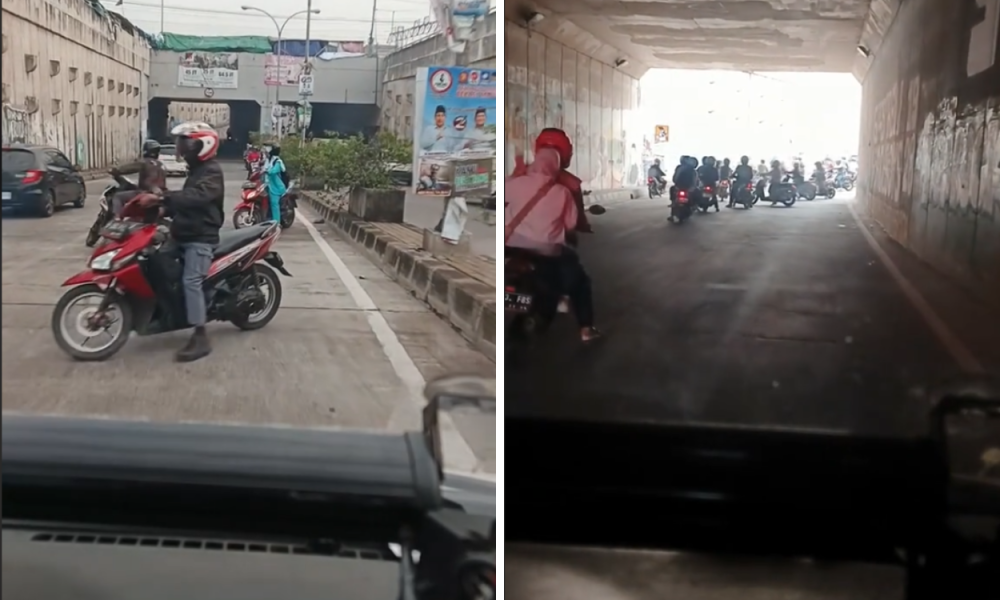 Video Viral, Ambulans Paksa Pengendara Motor yang Melawan Arah Putar Balik di Bekasi