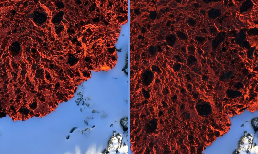 Viral! Lava Gunung Sundhnúkagígar Menyatu dengan Salju, Ini Penjelasannya