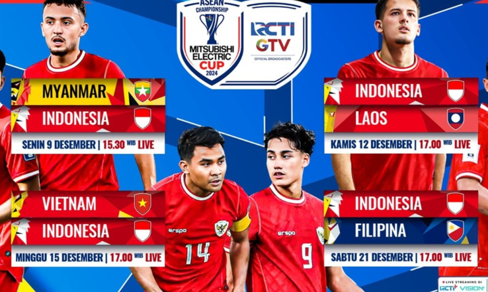 Jadwal Lengkap Siaran Timnas Indonesia di Piala AFF 2024, Live di RCTI dan GTV