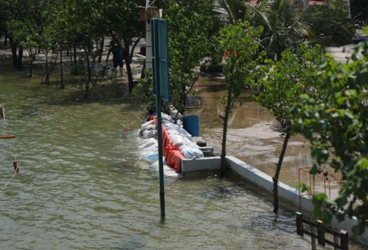 Pantai Ancol Dilanda Banjir Rob, Tembok Pembatas Bocor Nyaris Roboh