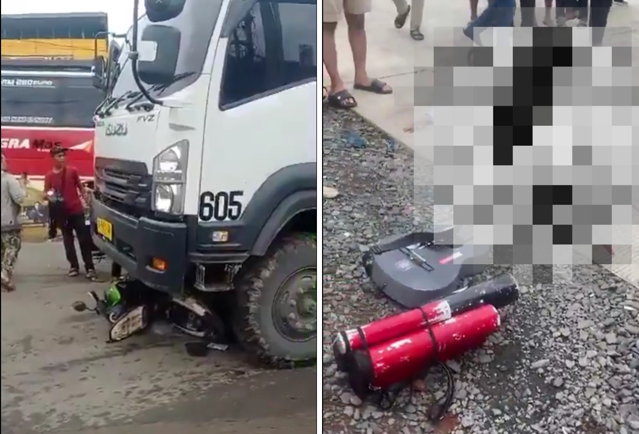 Pengendara Motor Tewas Ditabrak Truk di Tanjakan Sangiang Tangerang