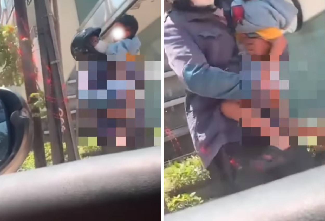 Terekam Video, Bapak Cubit Anak Berkali kali di Pinggir Jalan