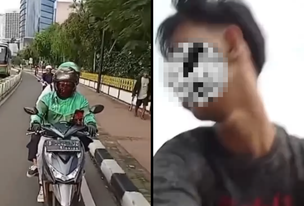 Terekam Video, Driver Ojol Tendang Pesepeda hingga Tersungkur di Kawasan Sudirman Thamrin