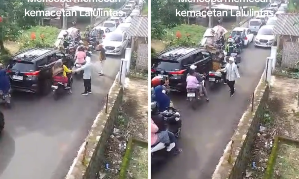 Aksi Spontan Aa Gym Bantu Atasi Kemacetan Parah di Libur Nataru Bandung
