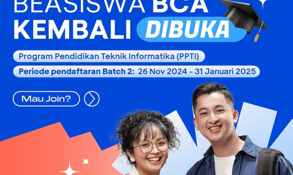 Beasiswa Bank BCA 2025 Telah Dibuka! Dapat Biaya Pendidikan dan Uang Saku, Lulusan SMASMK Bisa Daftar