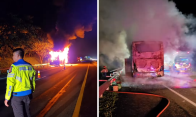 Bus Terbakar Hebat di KM 139 Tol Cipali, Seluruh Penumpang Selamat