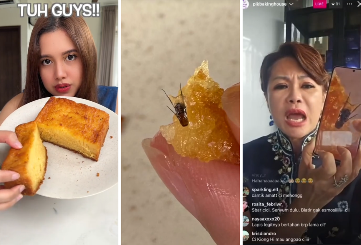Ci Mehong Ngamuk saat TikToker Shely Che Temukan Serangga di Dalam Bika Ambon Dagangannya
