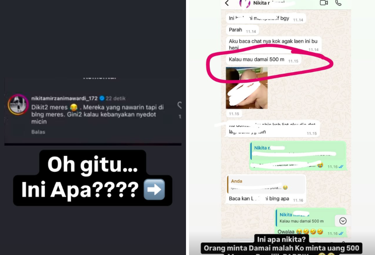 Dibongkar Shella Saukia Minta Uang Damai Rp500 M, Nikita Mirzani Gini Kalau Kebanyakan Nyedot Micin