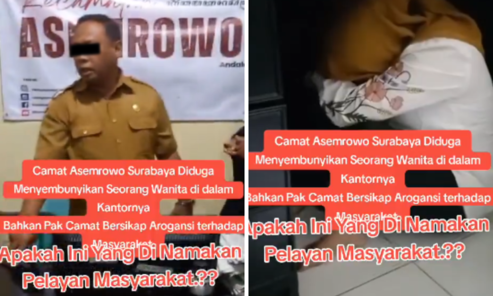 Digerebek Warga, Camat Asemrowo Surabaya Keciduk Sembunyikan Wanita di Kolong Meja