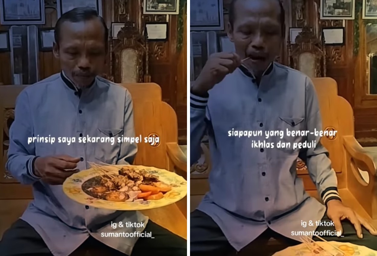 Dulu Dikenal Kanibal, Sumanto Kini Jadi Influencer Bikin Konten Mukbang Makan Sate