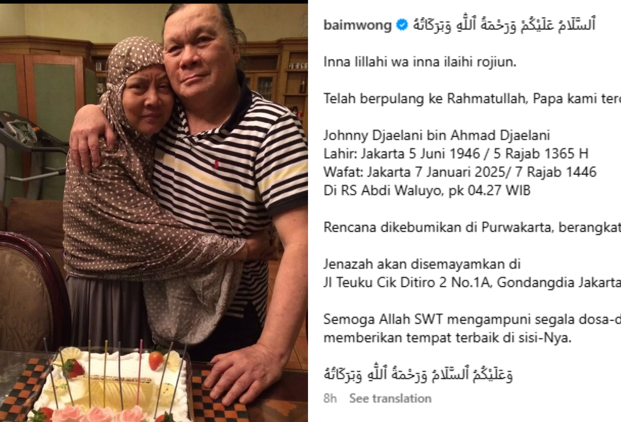 Kabar Duka, Ayah Baim Wong Tutup Usia