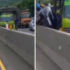 Kecelakaan di Tol Cipularang Km 80, Mobil Terjepit dan Tabrak Pembatas Jalan Akibat Truk Fuso yang Pecah Ban