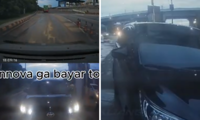 Mobil Innova Reborn Terekam Video Diduga Menerobos Pintu Tol di Cikarang Barat
