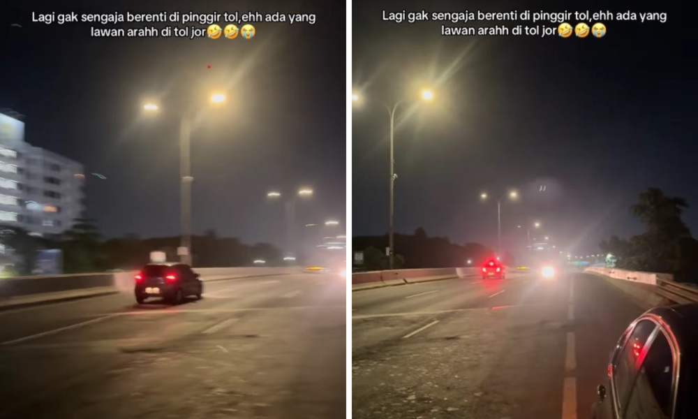 Mobil LCGC Terekam Video Saat Lawan Arah di Tol JORR Tengah Malam