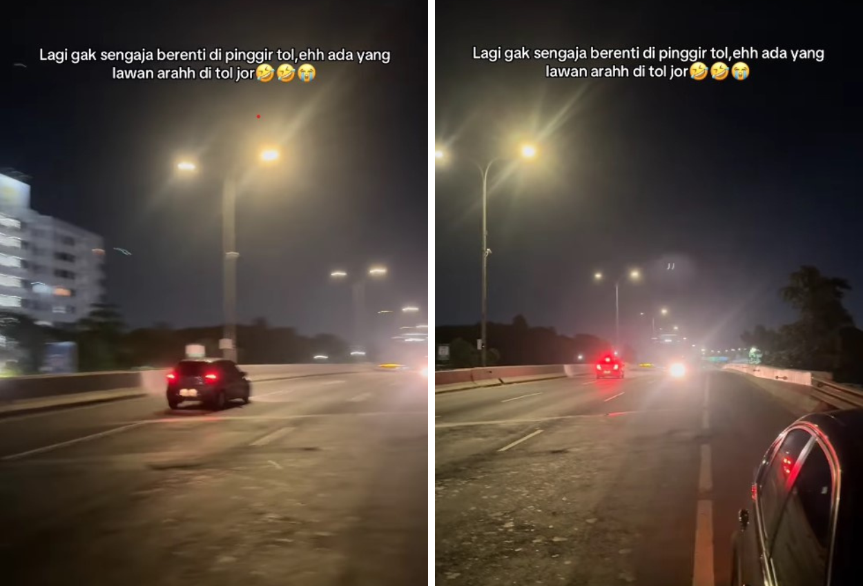 Mobil LCGC Terekam Video Saat Lawan Arah di Tol JORR Tengah Malam