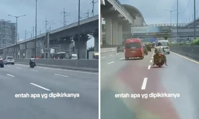 Pemotor Ugal ugalan Bonceng Tiga Masuk Tol Jakarta Cikampek, Alasannya sedang Kejar Mobil