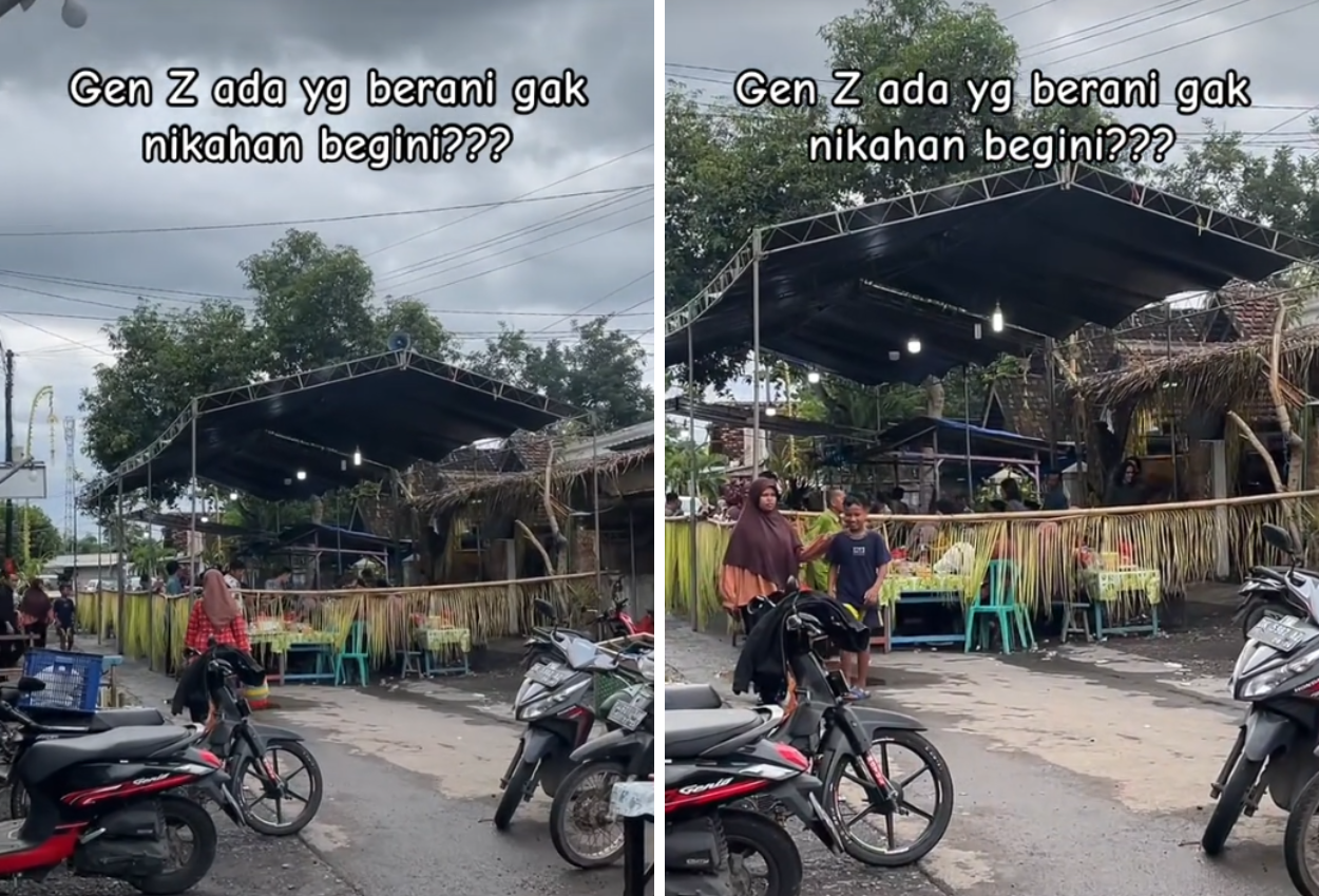 Pernikahan dengan Tema Jadul 70 an di Samping Pasar Banyuwangi Viral, Netizen Gen Z Ada yang Berani Gak