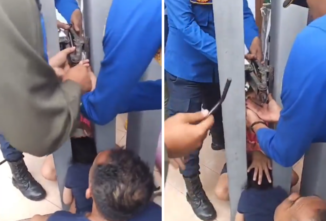 Petugas Damkar Evakuasi Kepala Balita 3 Tahun yang Terjepit Tiang Rumah di Rangkasbitung
