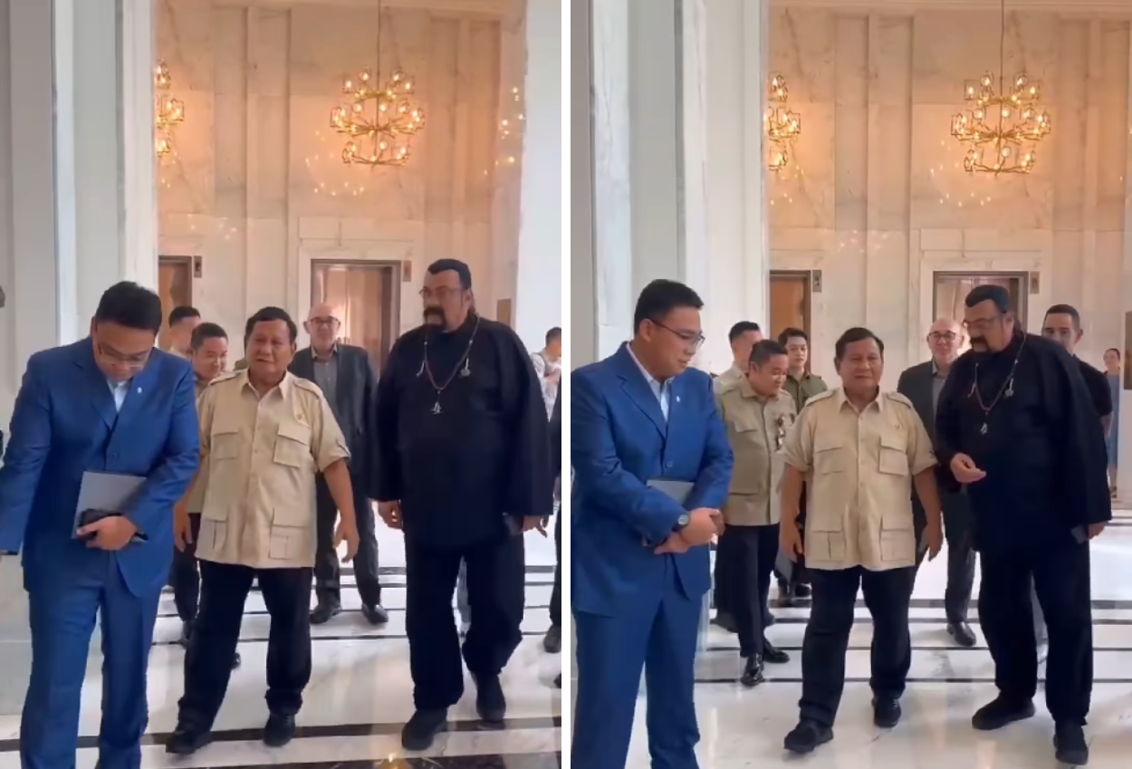 Presiden Prabowo Bertemu Aktor AS Steven Seagal secara Tak Sengaja