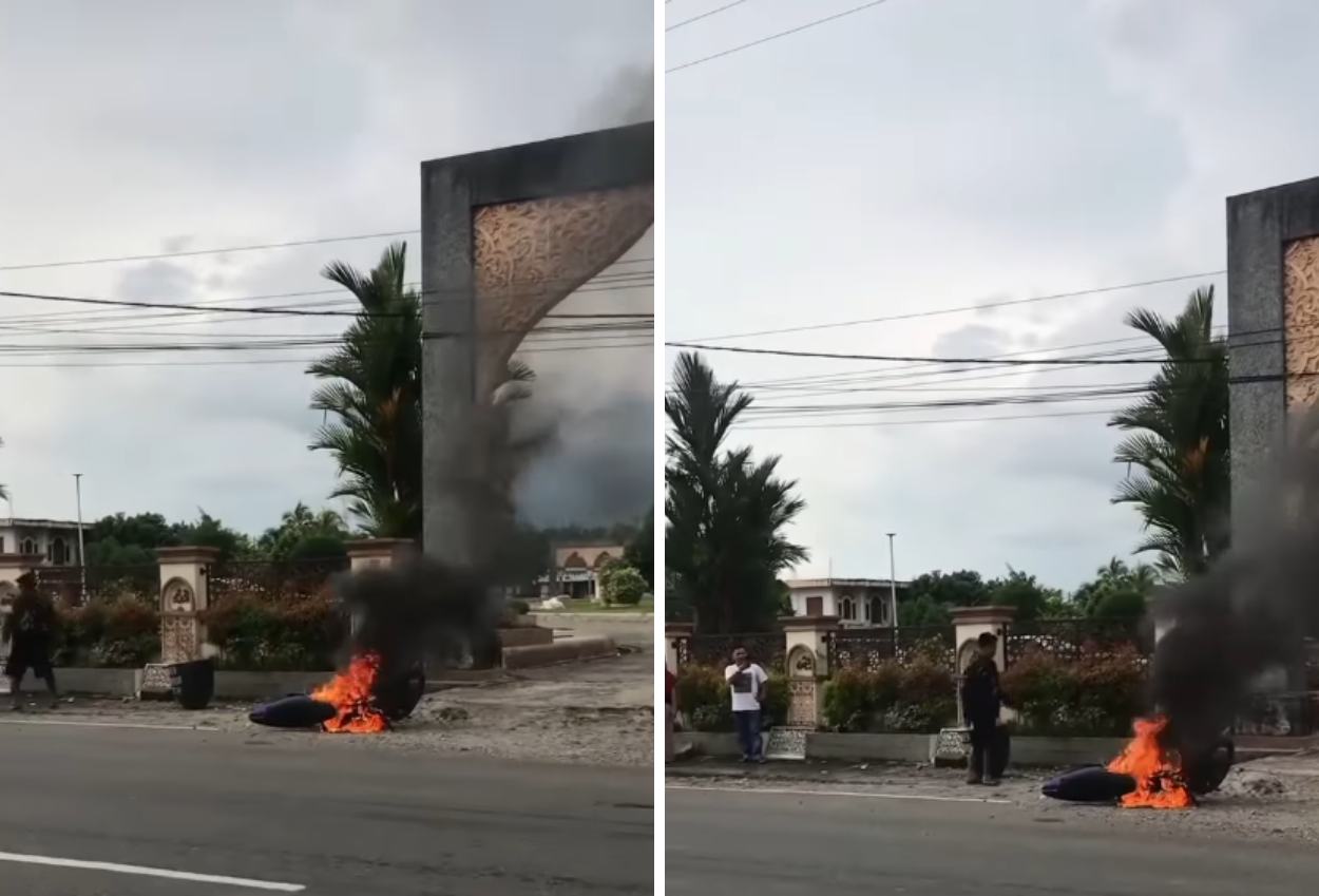 Pria di Sumatra Barat Nekat Bakar Motor Saat Hendak Ditilang Polisi karena Gunakan Knalpot Brong dan Tak Pakai Helm