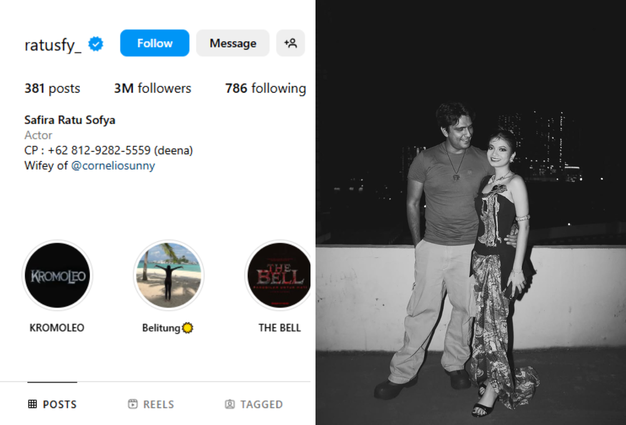 Ratu Sofya Bikin Geger karena Tulis Bio Wifey of Cornelio Sunny di Media Sosialnya