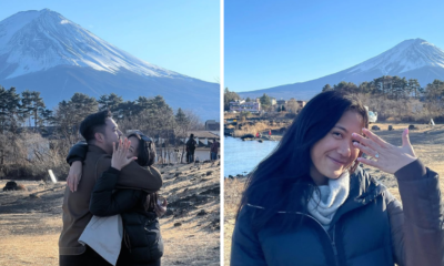 Romantis! Nadhif Basalamah Lamar Kekasih Berlatar Pemandangan Gunung Fuji.