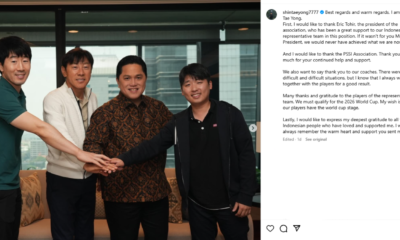 Shin Tae yong Unggah Momen Perpisahan dengan Timnas Indonesia di Instagram saat Kedatangan Patrick Kluivert