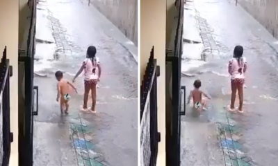 Terekam CCTV, Detik detik Balita Usia 3,5 Tahun Terseret Arus Got Saat Bermain Hujan hujanan