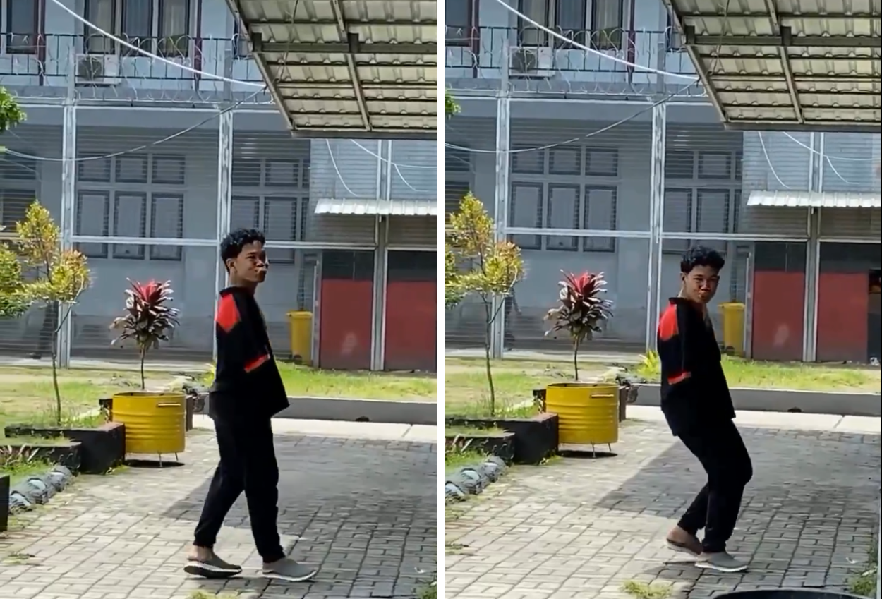 Viral! Agus Disabilitas Kegep Joget Joget Riang sembari Makan Roti di Lapas Lombok Barat