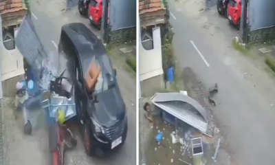 Viral! Mobil Tabrak Pedagang Bakso di Kediri hingga Gerobak Hancur