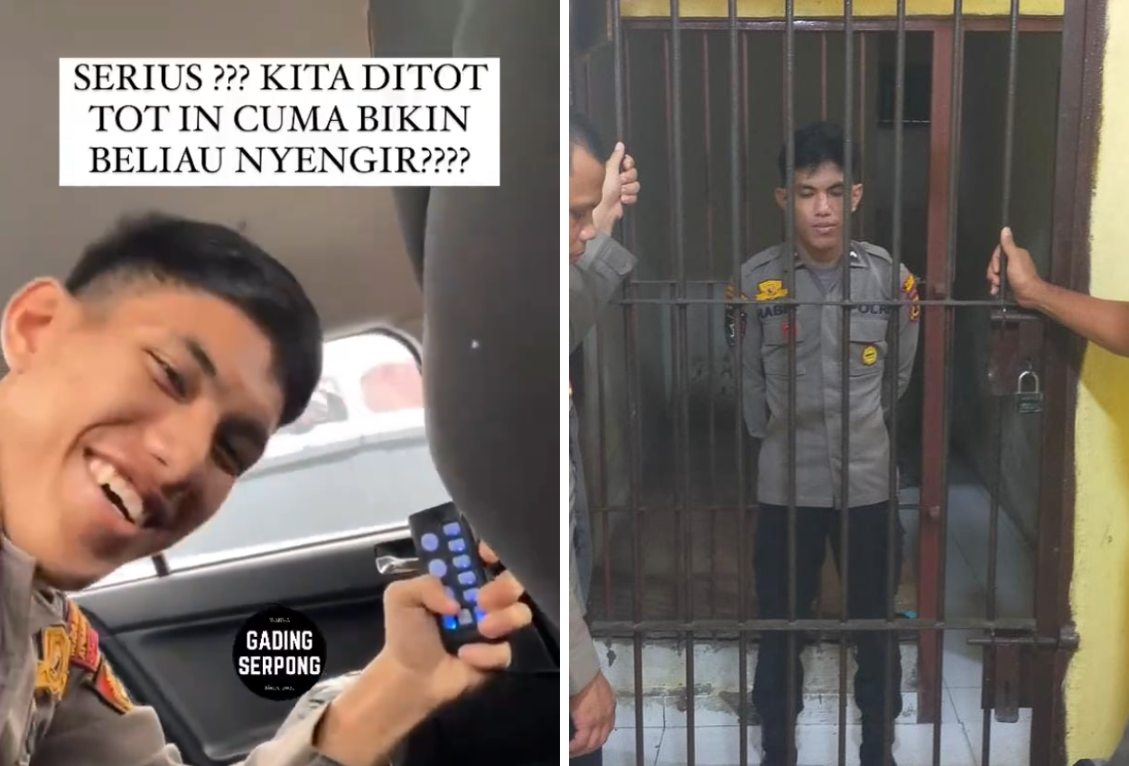 Viral! Oknum Polisi Muda yang Gunakan Sirine untuk Bercanda Kini Ditangkap