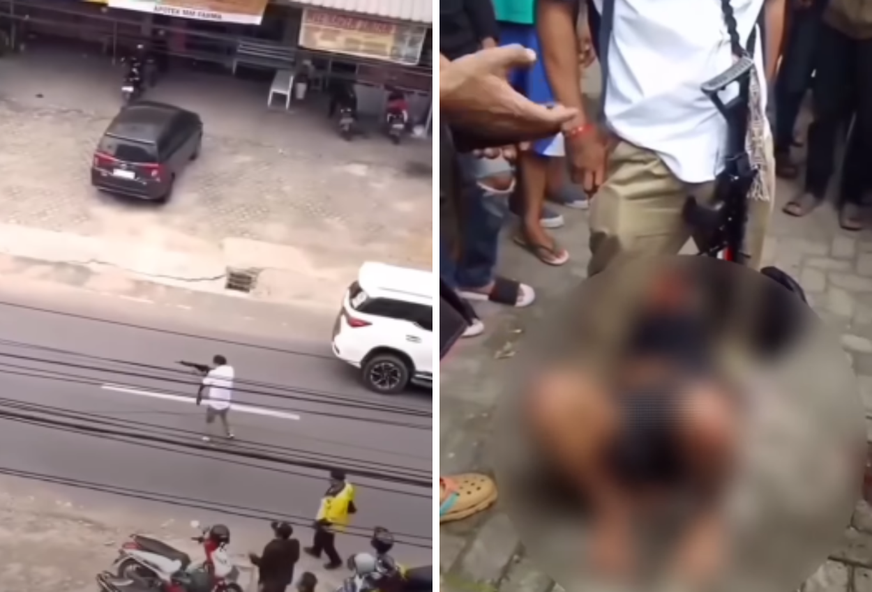 Viral! Polisi Baku Tembak dengan Pelaku Curanmor di Lampung