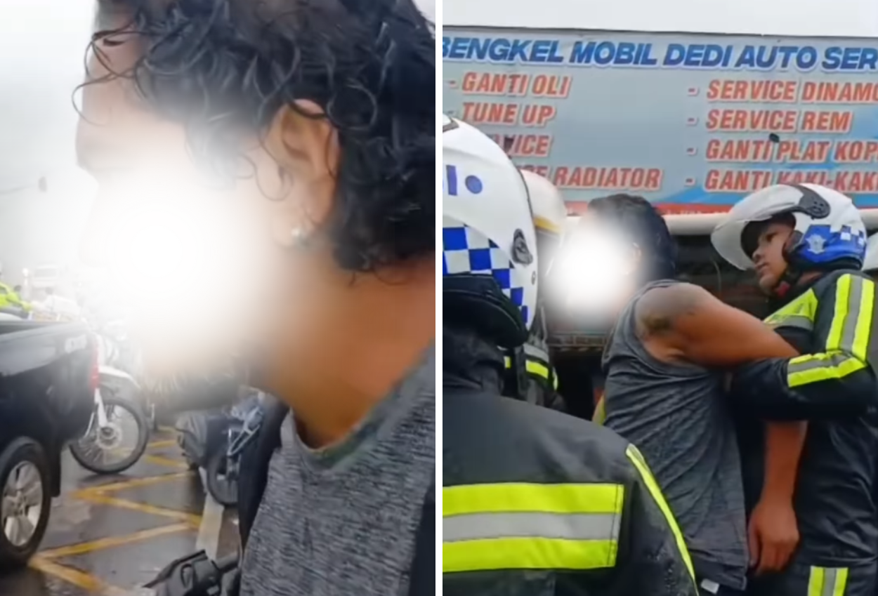Viral! Pria Naik Hilux Todongkan Pistol usai Tabrak Sejumlah Motor di Puncak Bogor
