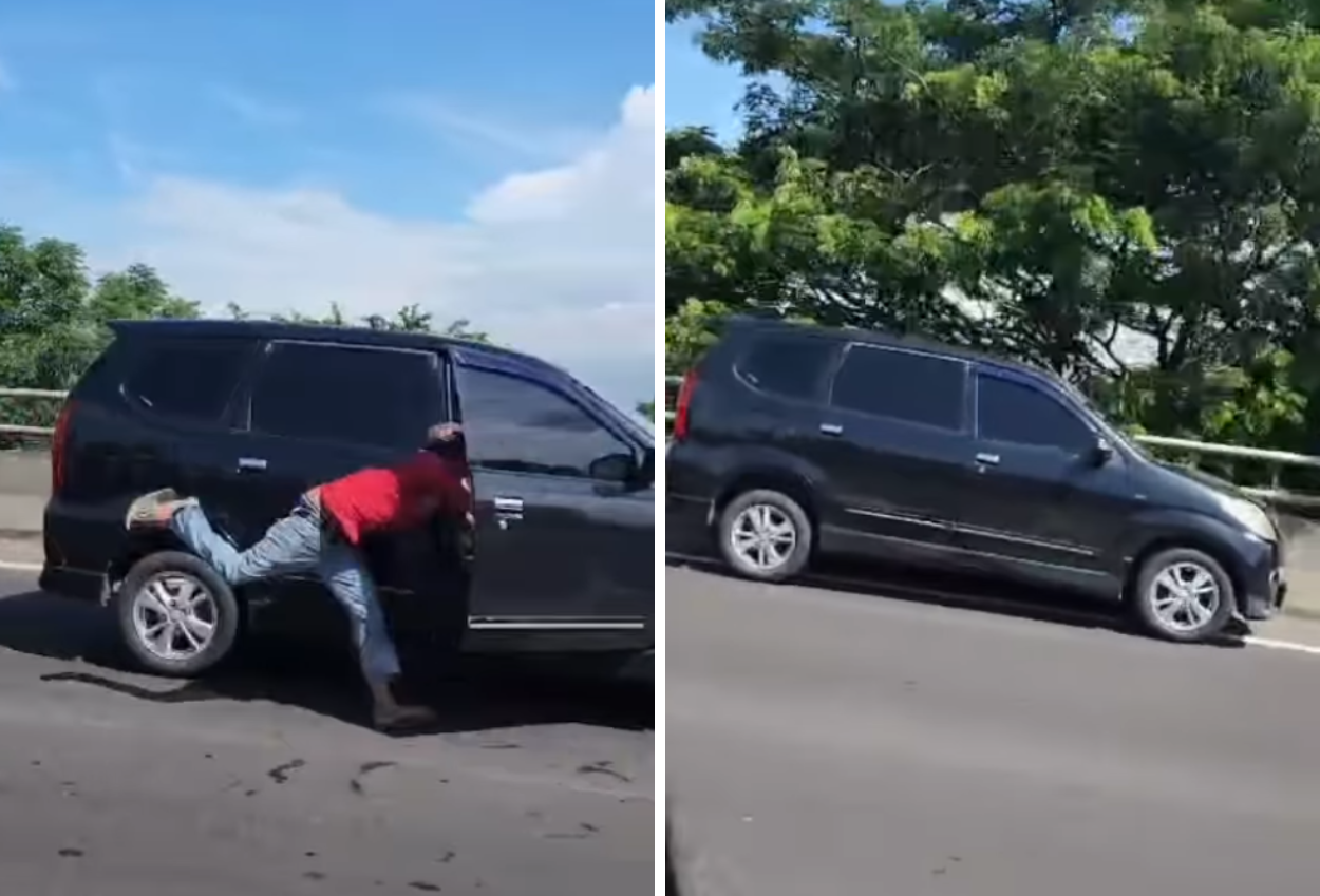 Viral Video, Mobil Melaju Sendiri di Tol Berujung Tabrak Pesepeda di Jalan Arteri