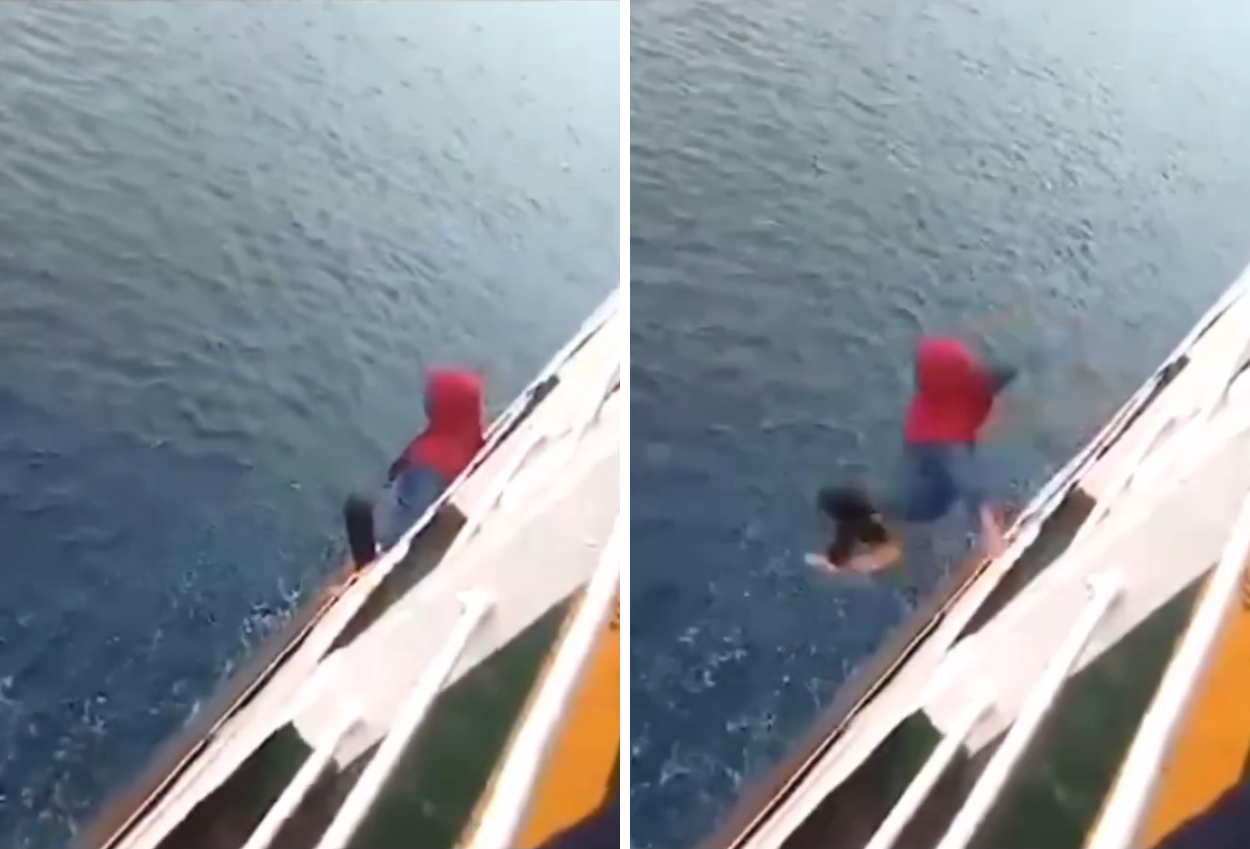 Viral Video, Seorang Ibu Lompat dari Kapal Feri Ketapang Gilimanuk