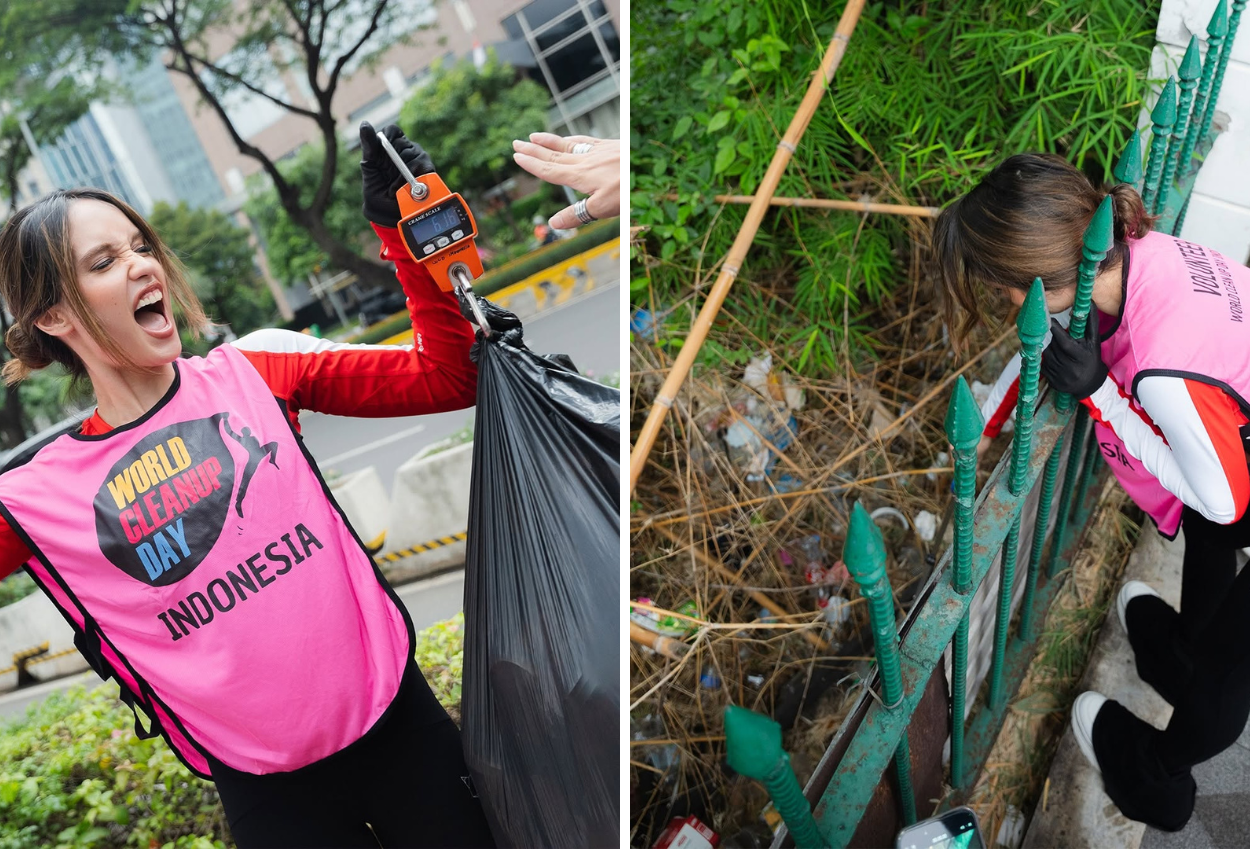 Cinta Laura Rayakan 18 Tahun Berkarier dengan Bersihkan Sampah