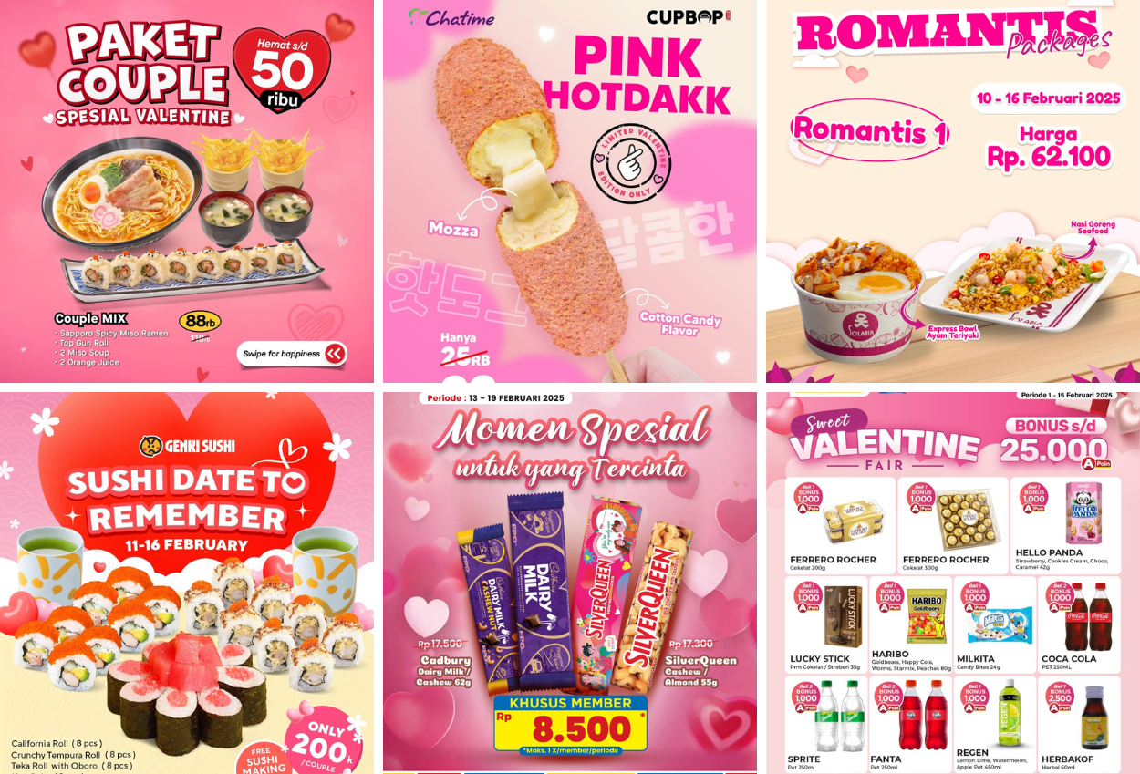 Daftar Promo Makanan Dan Minuman Valentine 2025, Nikmati Penawaran Menarik Dari Berbagai Gerai!