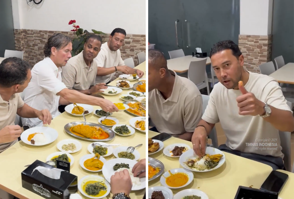 Heboh! Patrick Kluivert Dan Tim Pelatih Timnas Indonesia Makan Nasi Padang
