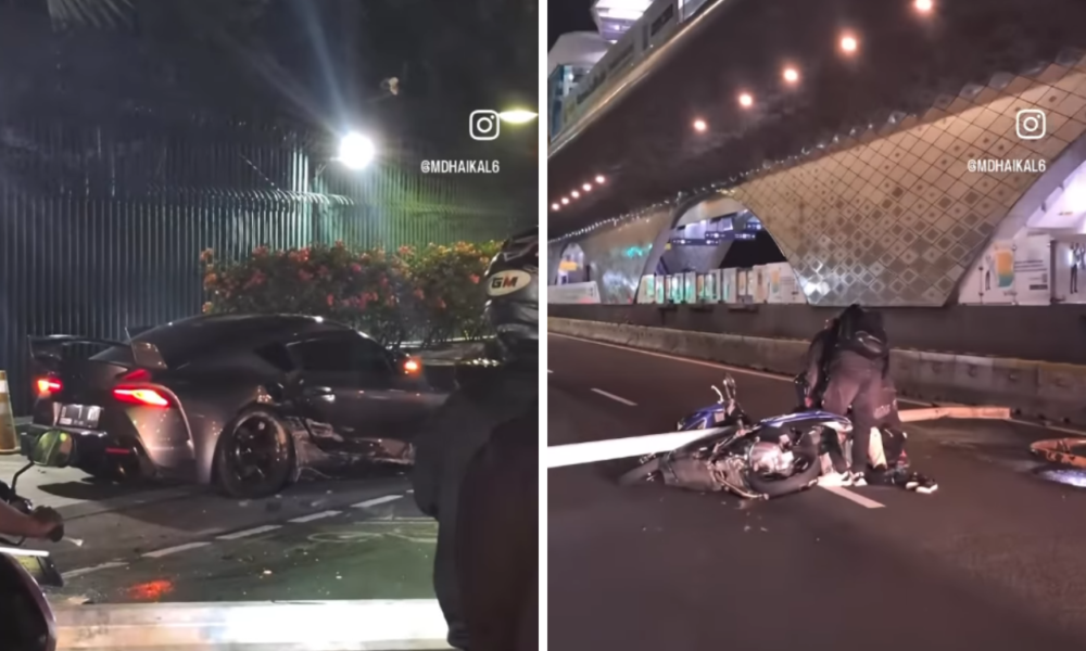 Mobil Sport Kecelakaan, Hantam Tiang Lampu dan Pemotor di Kawasan Bundaran HI