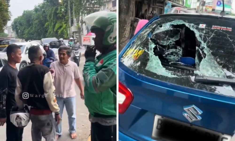 Pemotor di Cengkareng Pecahkan Kaca Mobil, Diduga Motor Kesenggol saat Lawan Arah