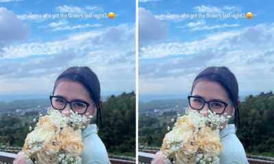 Prilly Latuconsina Dapat Buket Bunga Saat Hadiri Pernikahan Angga Yunanda & Shenina Cinnamon